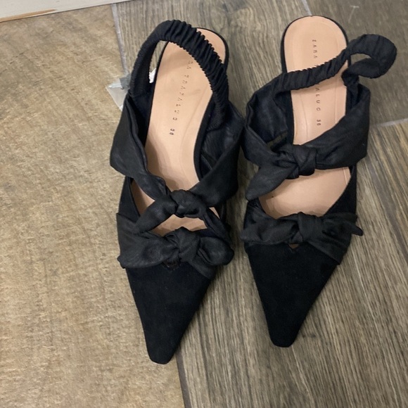 Zara black suede pointed toe heels size 36. NWT - Picture 11 of 15